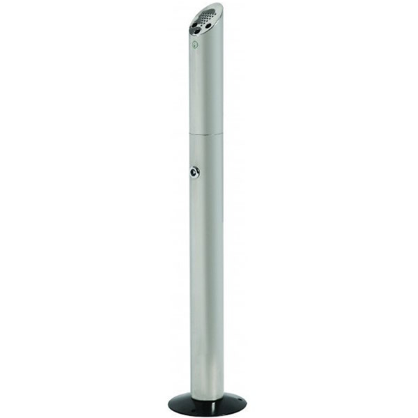 Cylindrical Ashtray Post in Brushed Stainless Steel